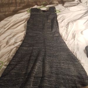 Green black patterned dress